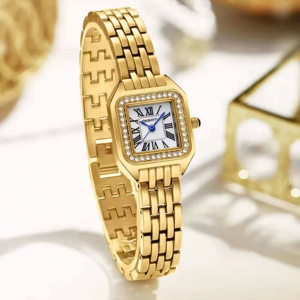 Classic Panthere Classic Rectangle Stainless Steel Watch Size adjustable